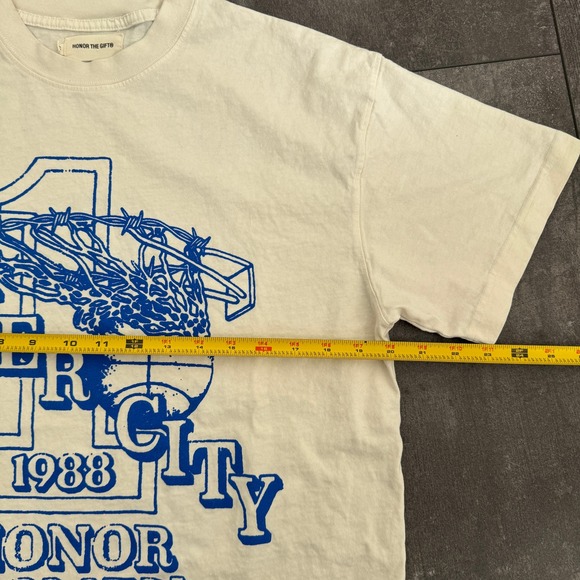 Honor The Gift Inner City 1988 Honor Women Graphic T-Shirt Cream Mens Small - Picture 5 of 6